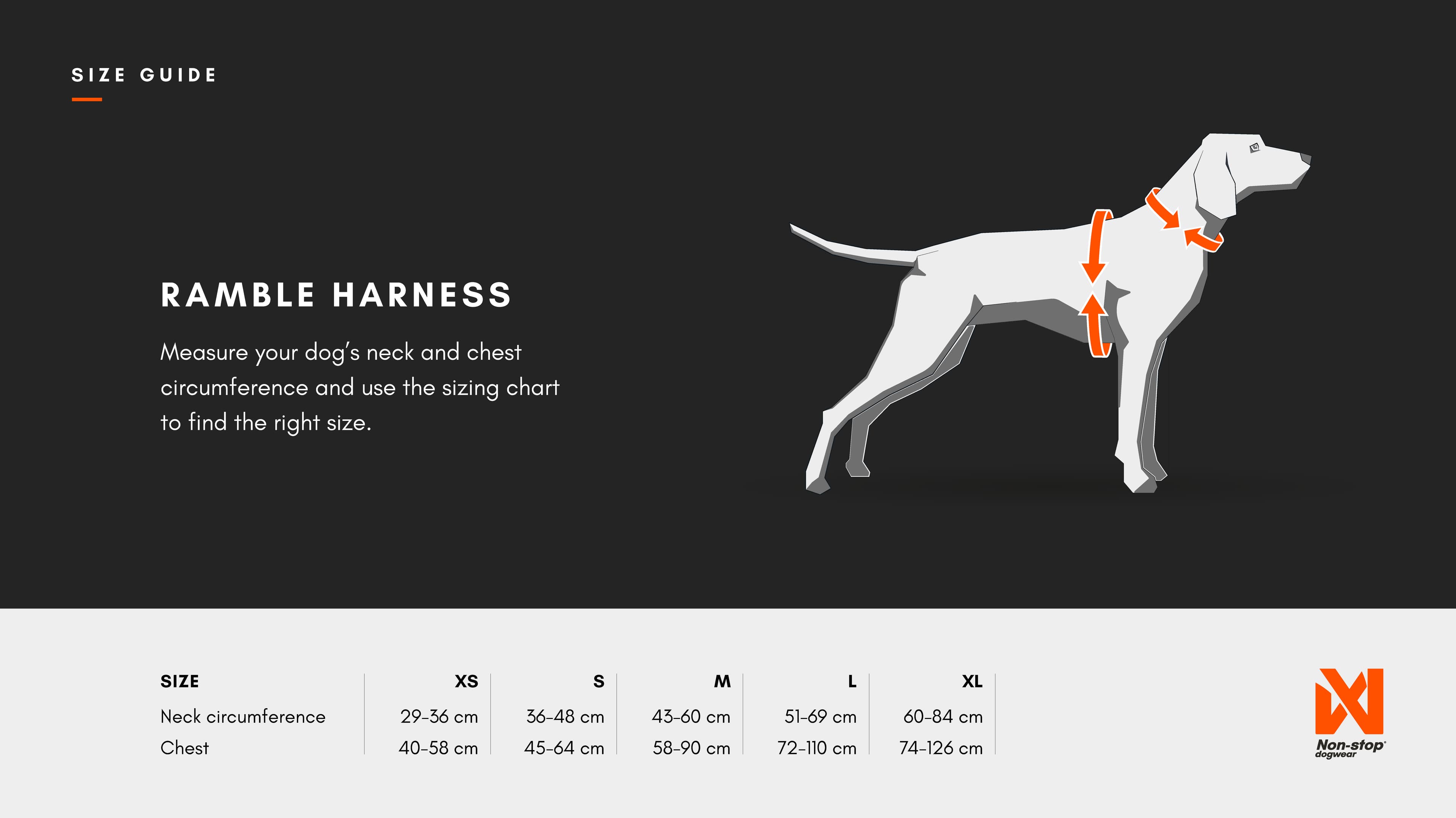 Ramble harness sizing guide