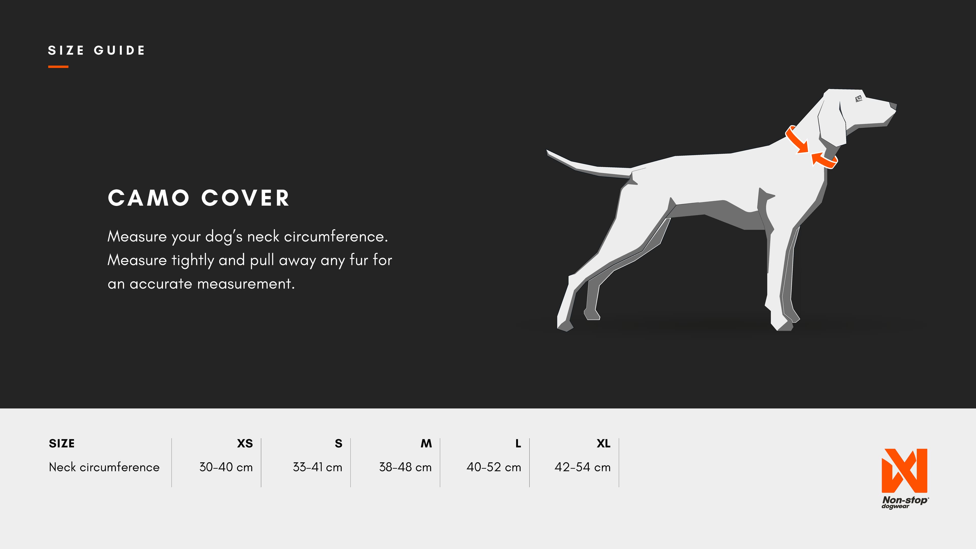 Camo cover sizing guide