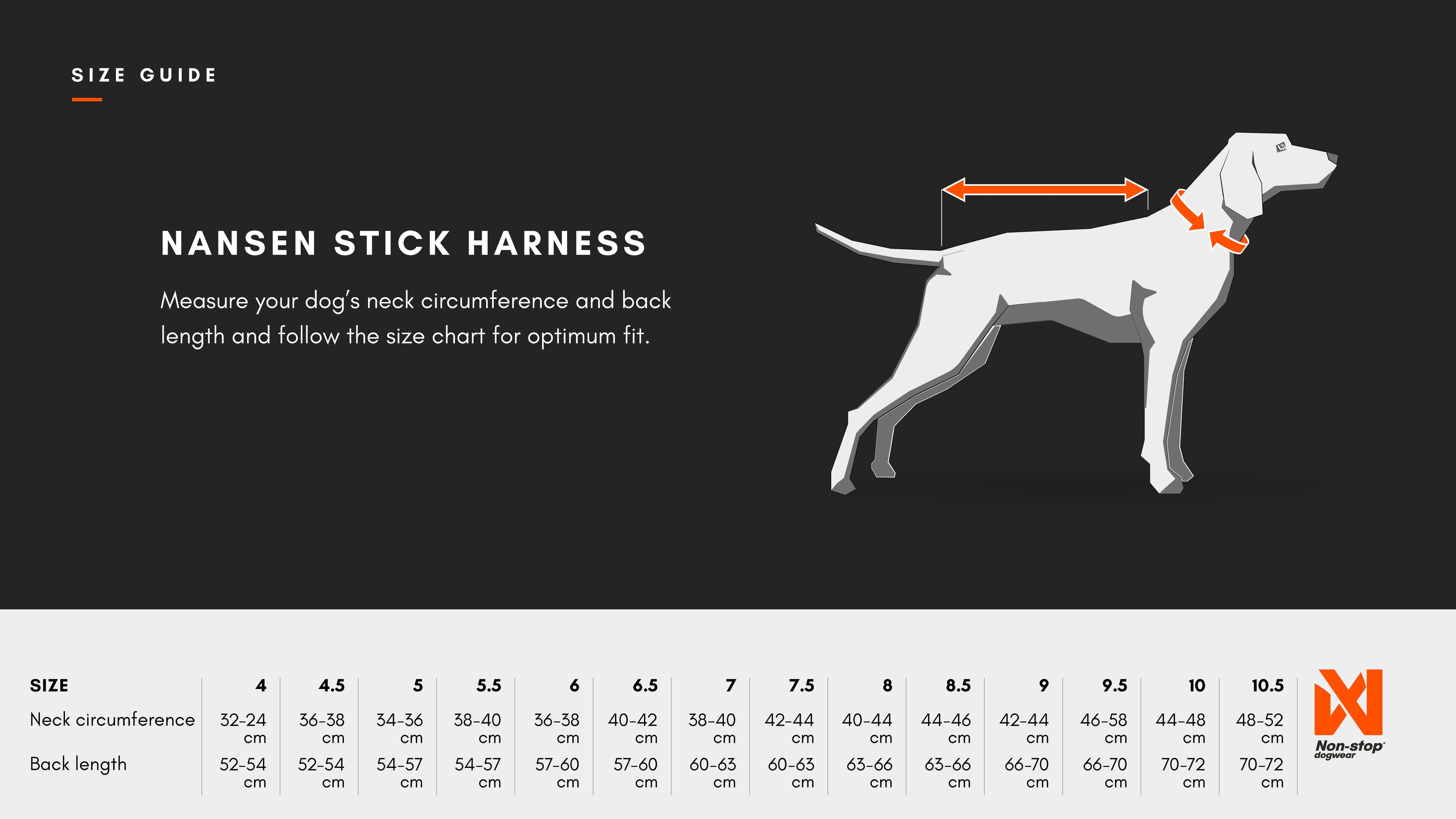 Nansen stick harness sizing guide