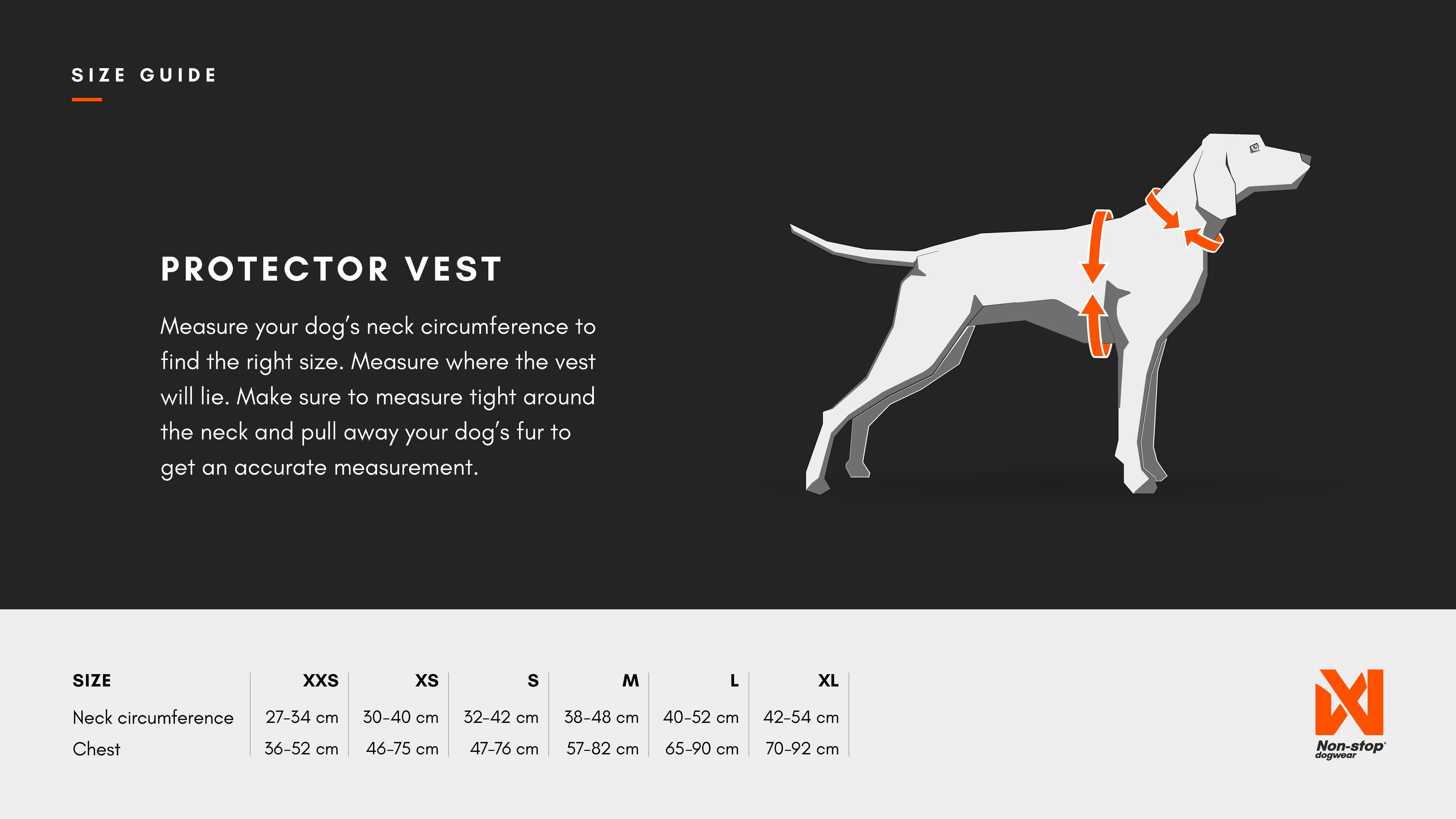 Protector vest sizing guide