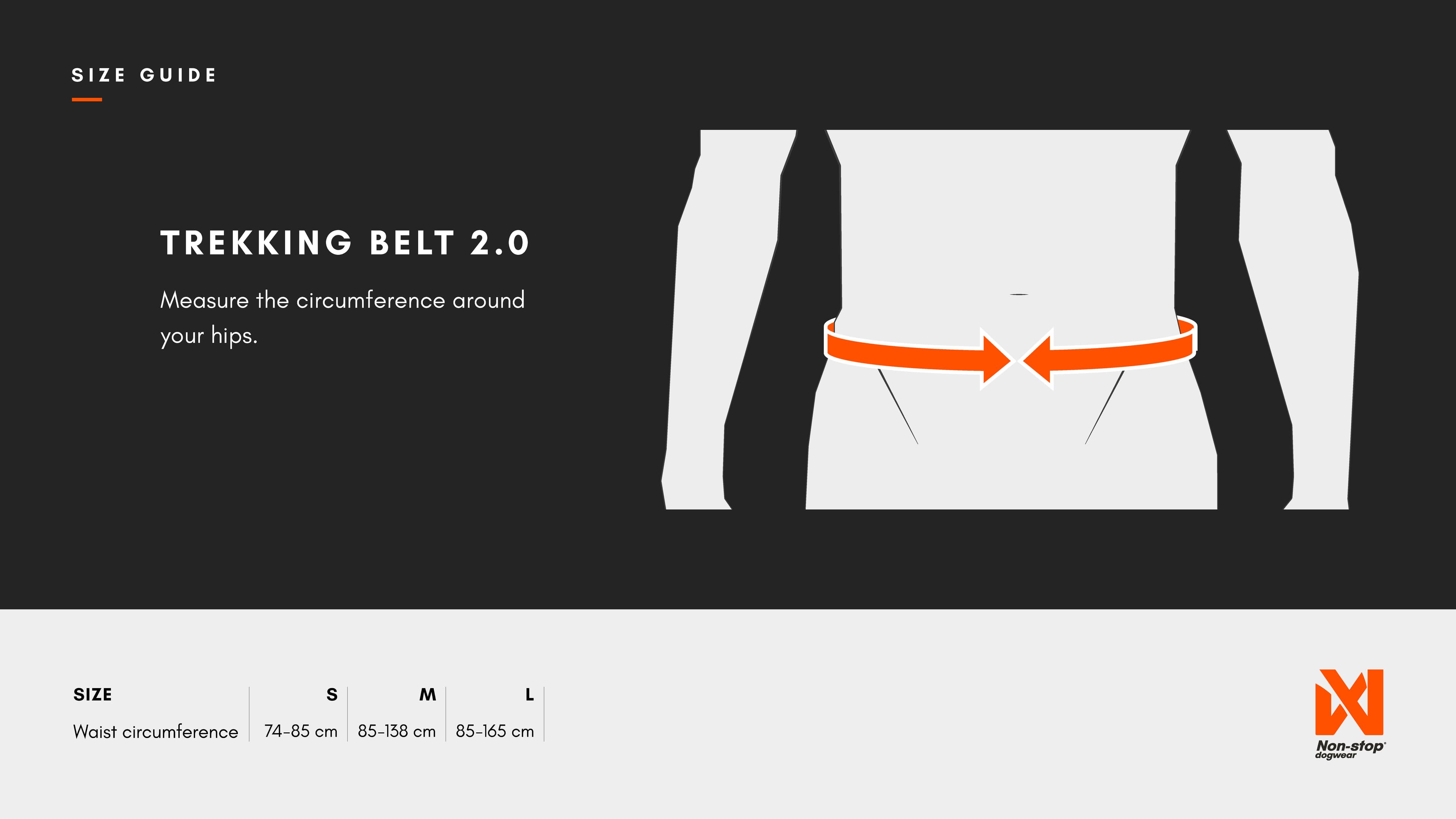 Trekking belt 2.0 sizing guide