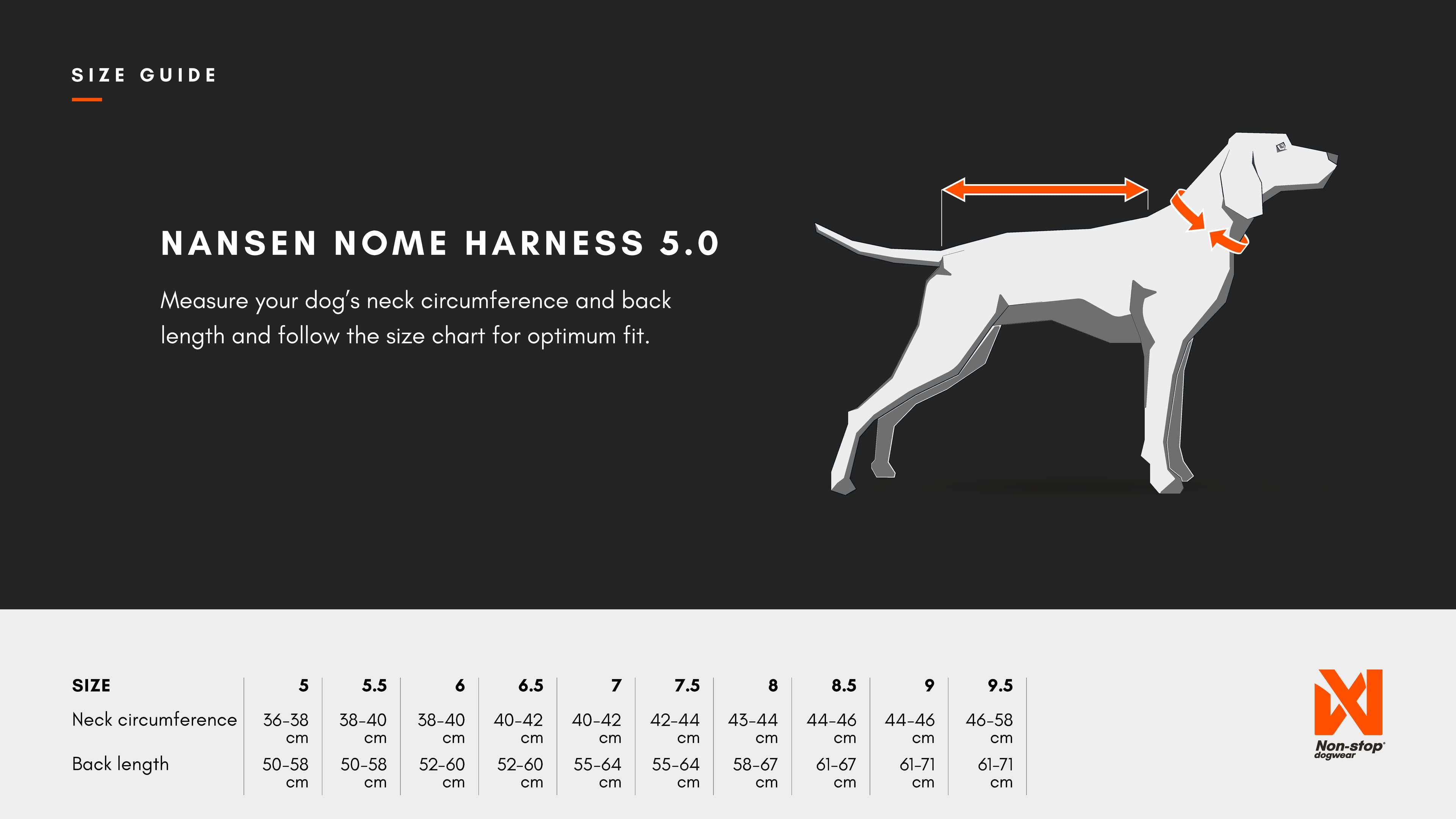 Nansen nome harness 5.0 sizing guide