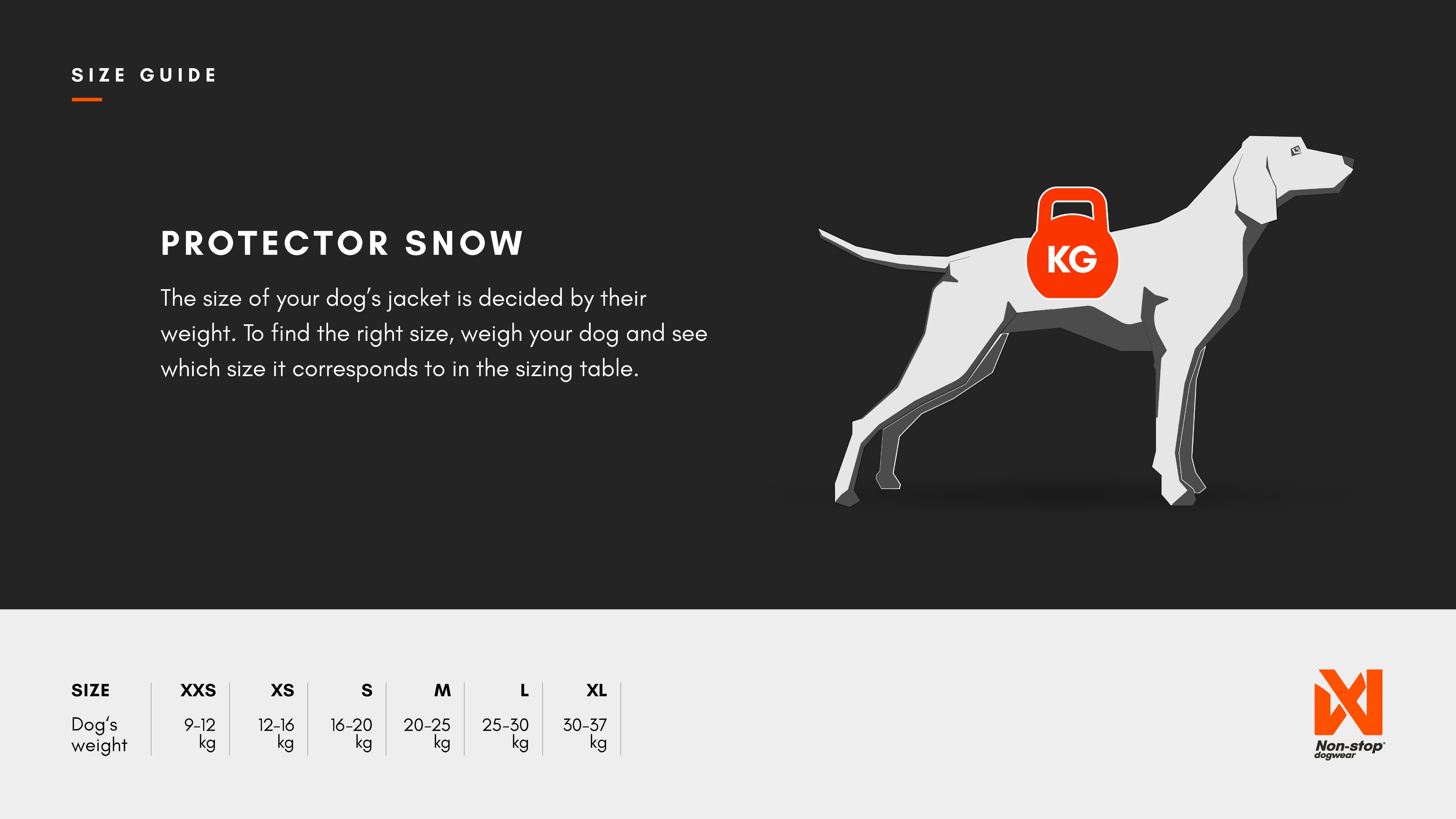 Protector snow male sizing guide